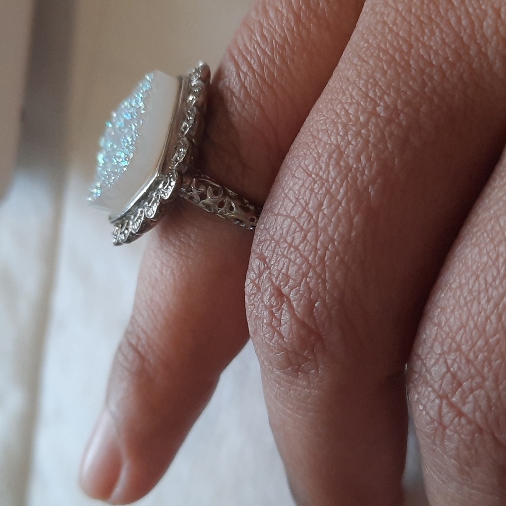 Statement Sterling Druzy Ring - image 5